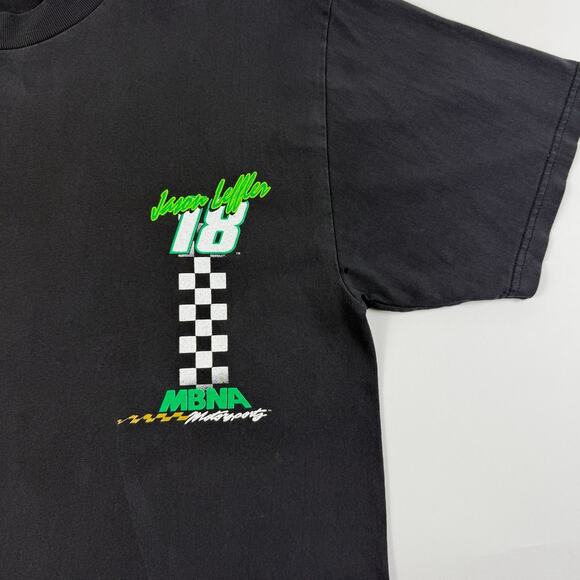Vintage Jason Leffler #18 Nascar Racing Motorsports Black Shirt Size Large - Picture 4 of 7